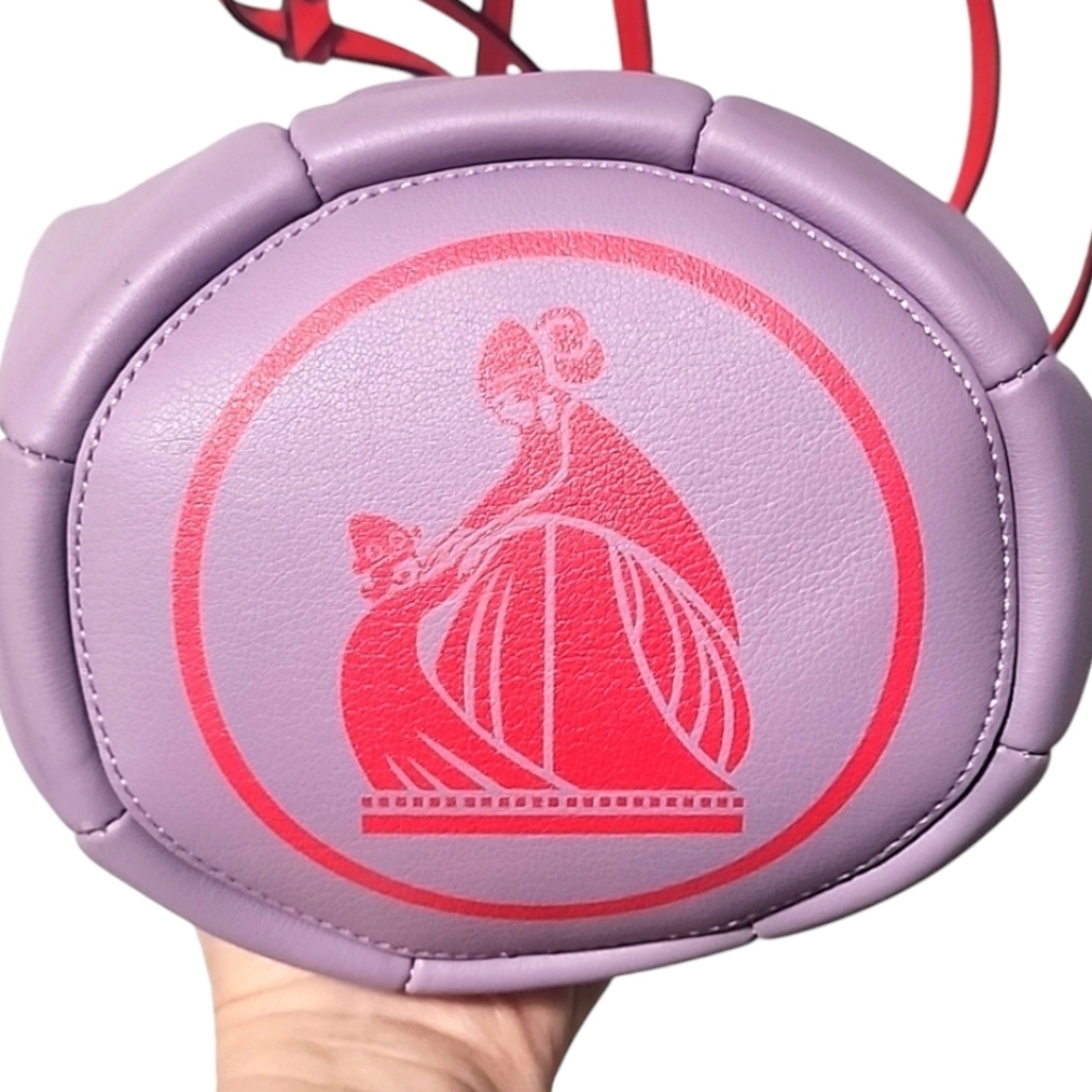 LANVIN Purple Leather Tulip Expandable Bucket Bag Floral Drawstring Rare Couture - Picture 11 of 15